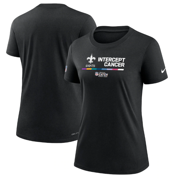 Women's New Orleans Saints 2022 Black Crucial Catch Performance T-Shirt(Run Small) Women's New Orleans Saints 2022 Black Crucial Catch Performance T-Shirt(Run Small)
